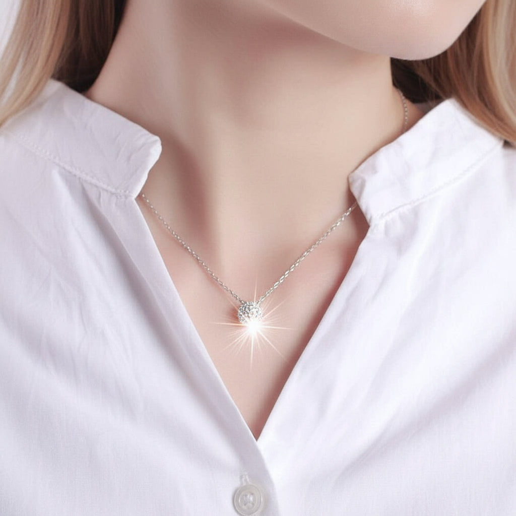 1.0 Ct Round Diamond Halo Pedant Necklace-Evani Jewelry