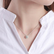 1.0 Ct Round Diamond Halo Pedant Necklace-Evani Naomi Jewelry