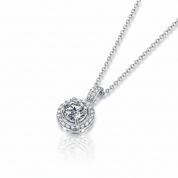 1.0 Ct Round Diamond OptionHalo Pendant Necklace