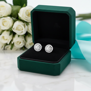 1.0 Ct Round Diamond Option Halo Stud Earrings