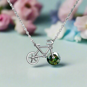 1.0 Ct Round Emerald Diamond Lovely Bicycle Necklace - Evani Naomi Jewelry