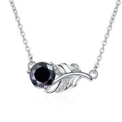 1.0 Ct Round Diamond Lucky Leaf Necklace-Evani Naomi Jewelry