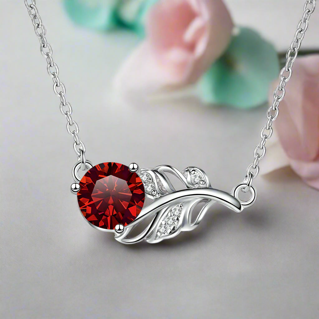 1.0 Ct Round Diamond Lucky Leaf Necklace-Evani Naomi Jewelry