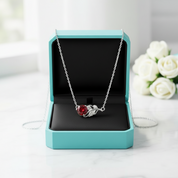 1.0 Ct Round Cut Lucky Leaf Garnet Necklace
