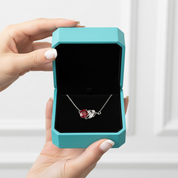 1.0 Ct Round Cut Ruby Lucky Leaf Necklace-Evani Jewelry