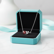 1.0 Ct Round Cut Ruby Lucky Leaf Necklace-Evani Jewelry