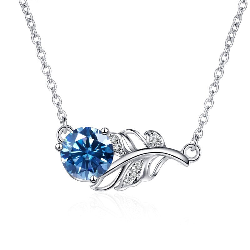 1.0 Ct Round Diamond Lucky Leaf Necklace-Evani Jewelry