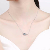 1.0 Ct Round Diamond Lucky Leaf Necklace-Evani Naomi Jewelry