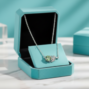 1.0 Ct Round Cut Peridot Birthstone Lucky Leaf Necklace-Evani Jewelry