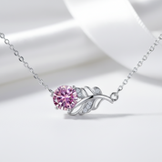 1.0 Ct Round Cut Lucky Leaf Tourmaline Birthstone Necklace