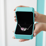 1.0 Ct Round Cut Lucky Leaf Tourmaline Birthstone Necklace