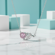 1.0 Ct Round Cut Lucky Leaf Tourmaline Birthstone Necklace
