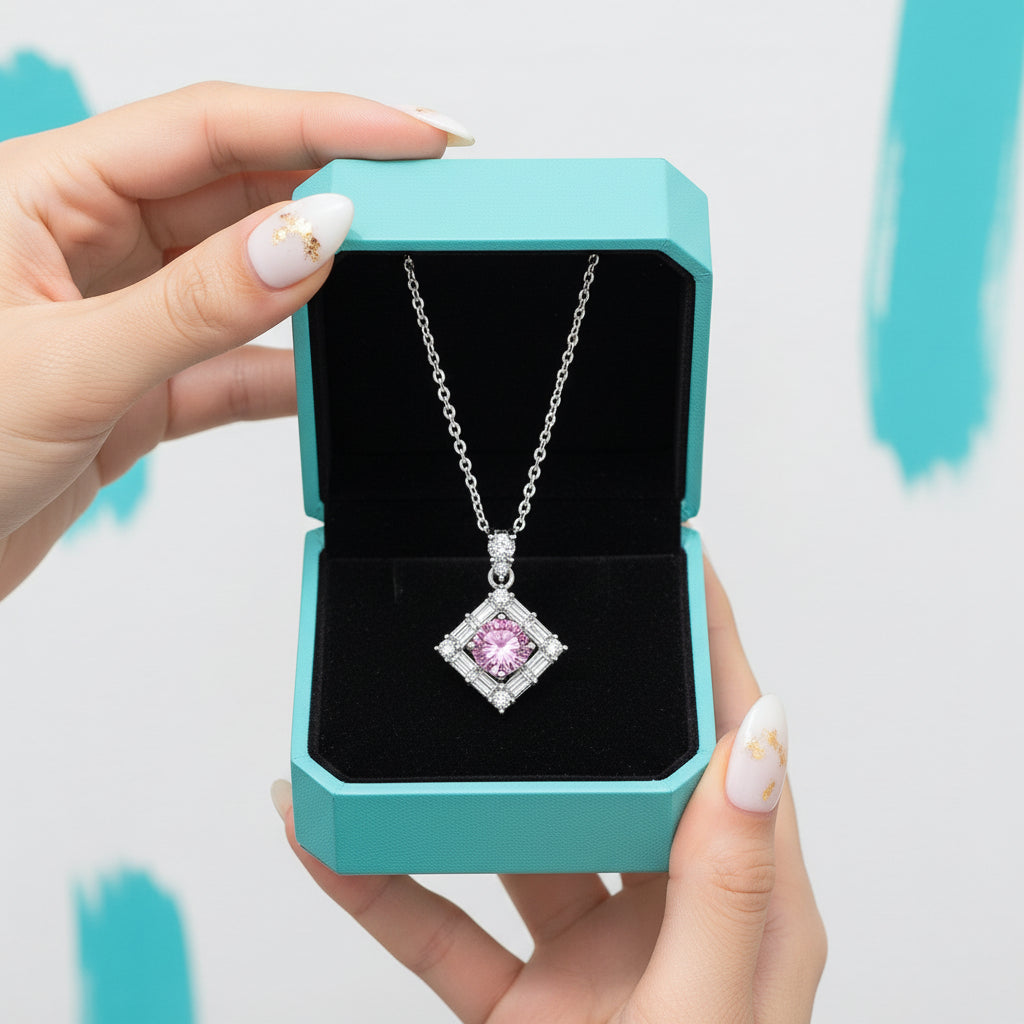 1.0 Ct Round Cut Tourmaline Birthstone Pendant Necklace-Evani Jewelry