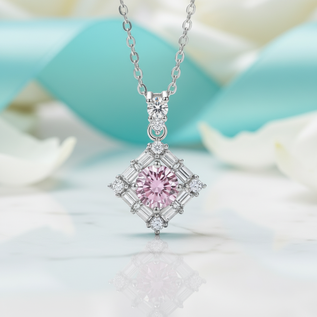 1.0 Ct Round Cut Tourmaline Birthstone Pendant Necklace - Evani Naomi Jewelry