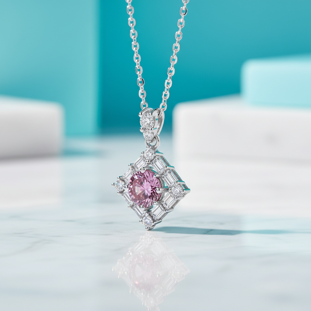 1.0 Ct Round Cut Tourmaline Birthstone Pendant Necklace - Evani Naomi Jewelry