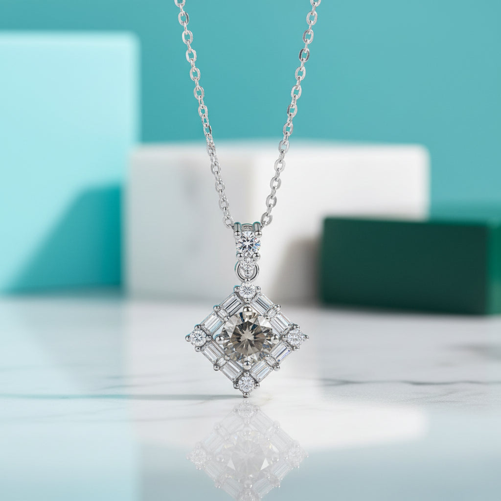 1.0 Ct Round Diamond Necklace-Evani Jewelry