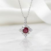 1.0 Ct Round Cut Ruby Birthstone Necklace-Evani Jewelry
