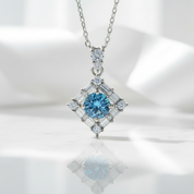 1.0 Ct Round Cut Sapphire Birthstone Necklace-Evani Jewelry