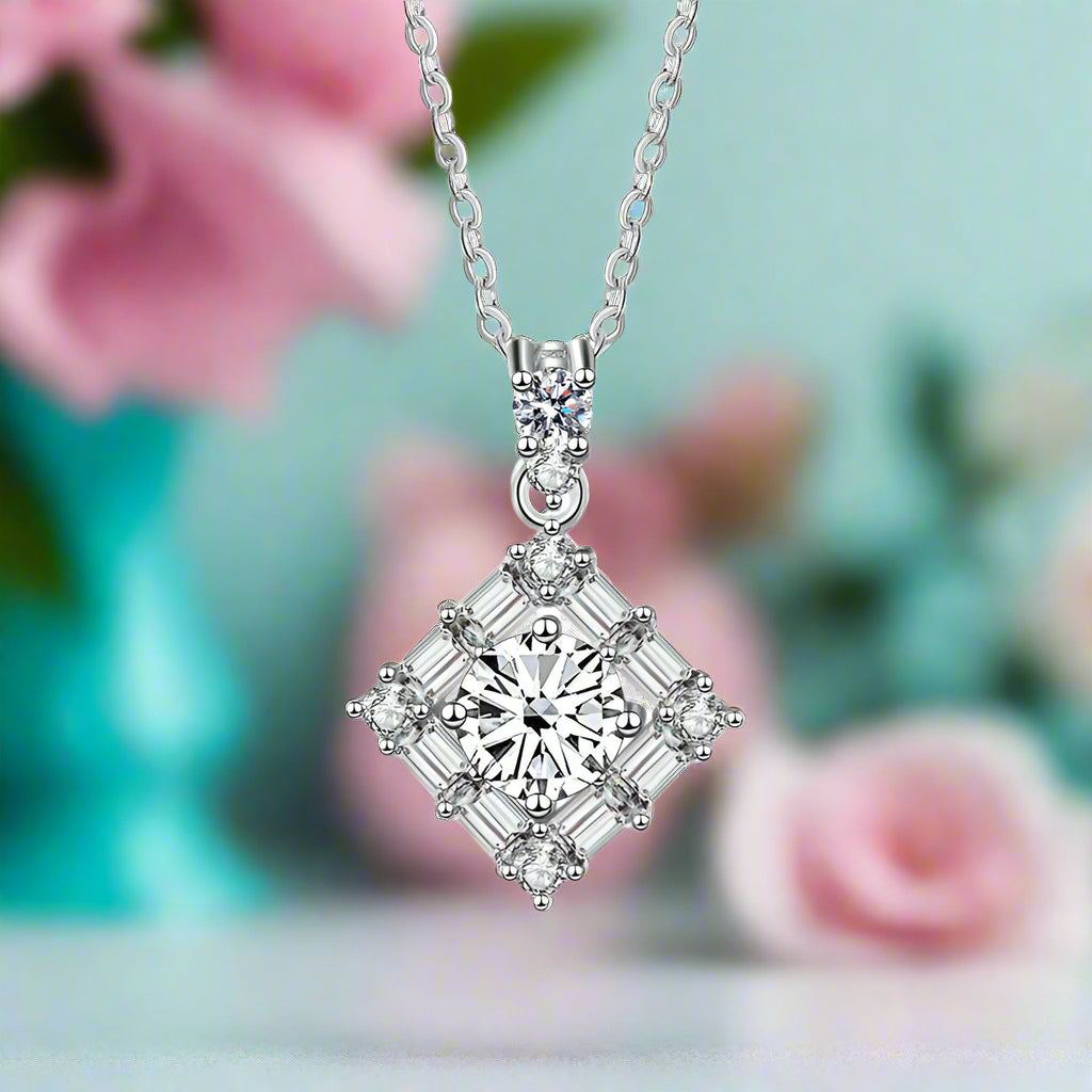 1.0 Ct Round Diamond Necklace-Evani Naomi Jewelry