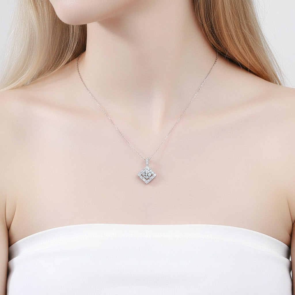 1.0 Ct Round Diamond Necklace-Evani Jewelry