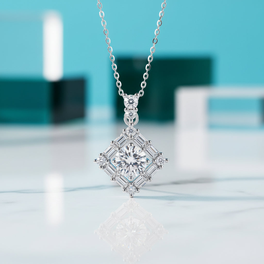 1.0 Ct Round Diamond Necklace-Evani Jewelry