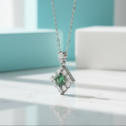 1.0 Ct Round Cut Emerald Birthstone Necklace-Evani Jewelry