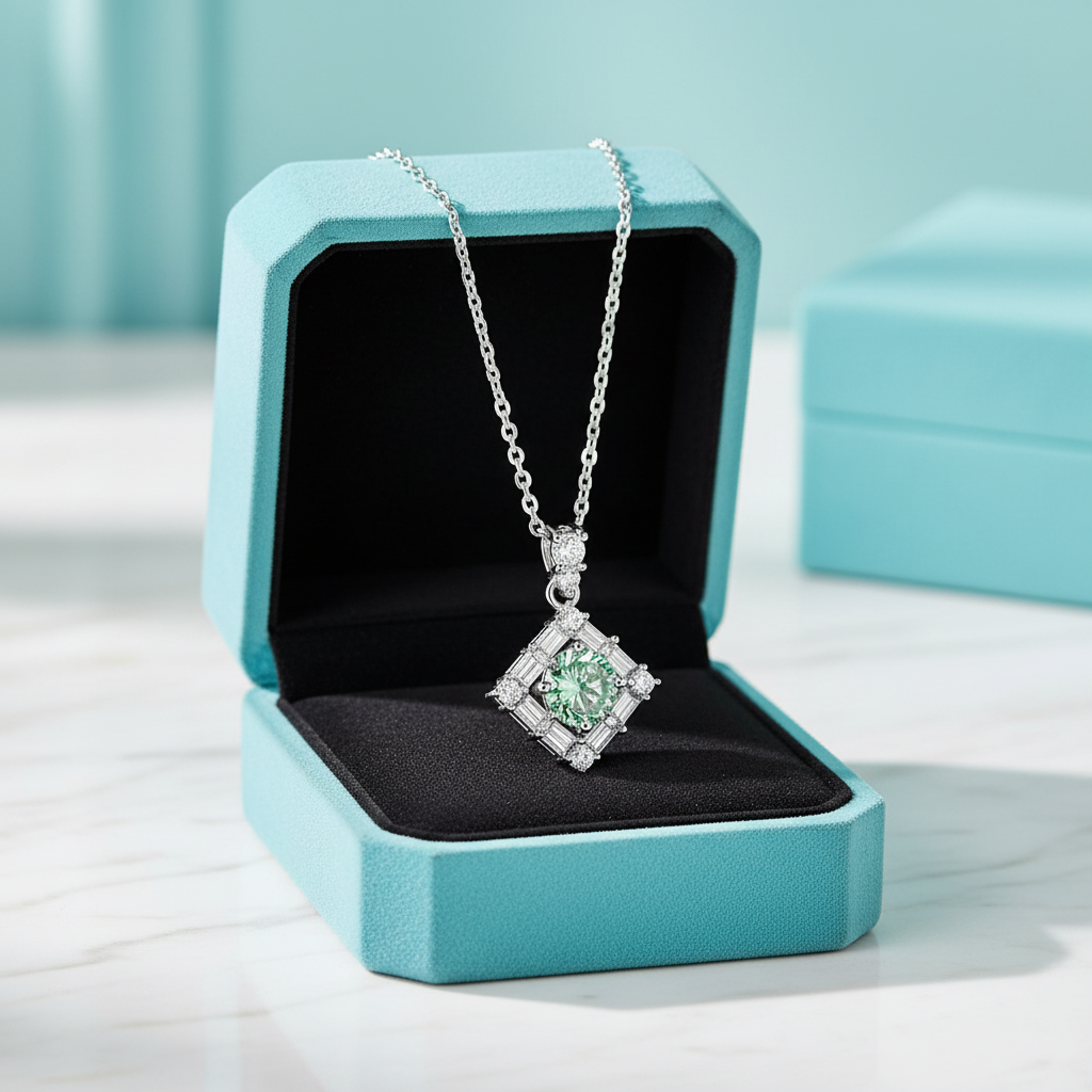 1.0 Ct Round Cut Peridot Birthstone Necklace-Evani Jewelry