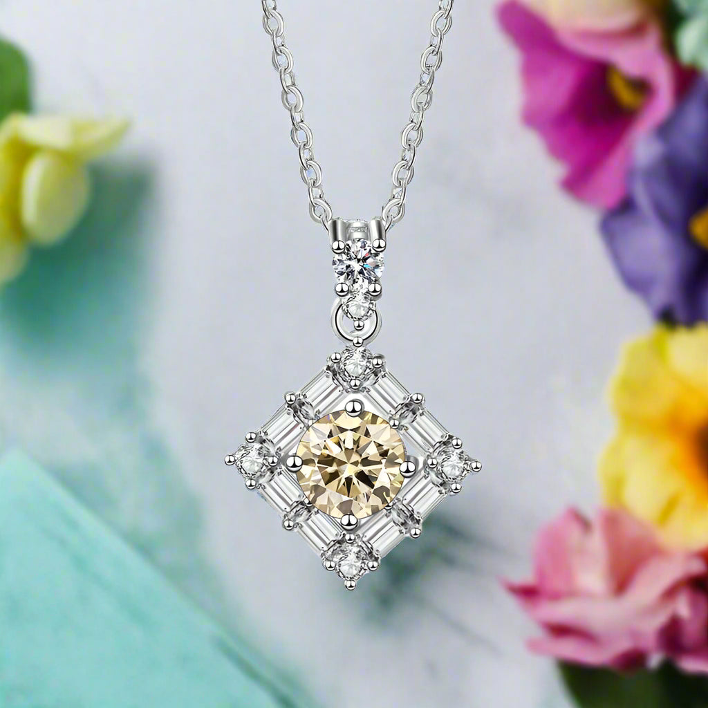 1.0 Ct Round Diamond Necklace-Evani Naomi Jewelry