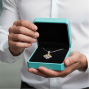 1.0 Ct Round Cut Topaz and Citrine Birthstone Necklace