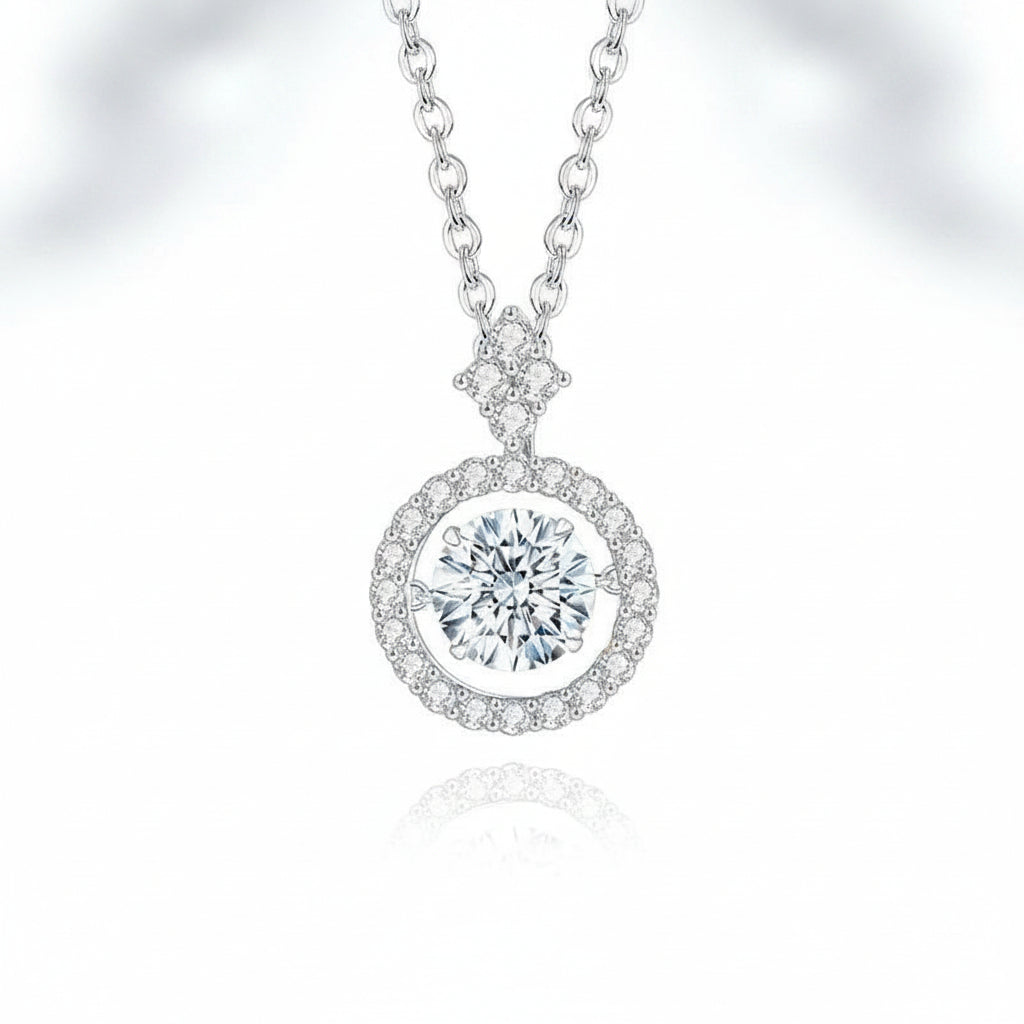 1.0 Ct Round Diamond Necklace with Twinkle Setting-Evani Jewelry