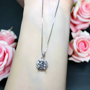 1.0 Ct Round Diamond Pendant Necklace-Evani Naomi Jewelry