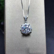 1.0 Ct Round Diamond Pendant Necklace-Evani Naomi Jewelry