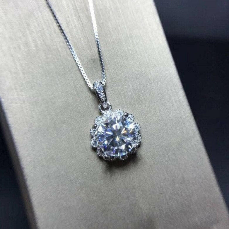 1.0 Ct Round Diamond Pendant Necklace-Evani Naomi Jewelry