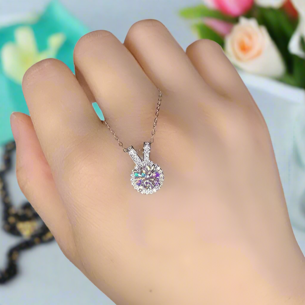 1.0 Ct Round Diamond Rabbit Shaped Pendant Necklace-Evani Naomi Jewelry