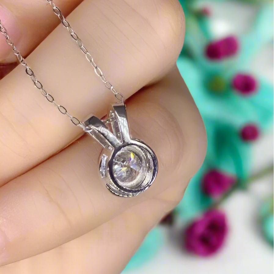 1.0 Ct Round Diamond Rabbit Shaped Pendant Necklace-Evani Naomi Jewelry