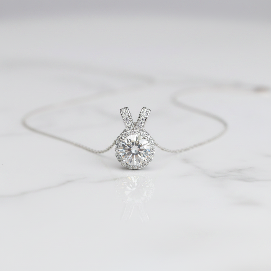 1.0 Ct Round Diamond OptionRabbit Shaped Pendant Necklace