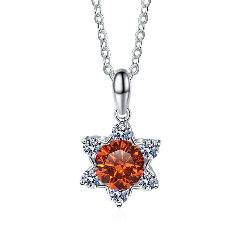 1.0 Ct Round Diamond Snowflake Pendant Necklace-Evani Naomi Jewelry