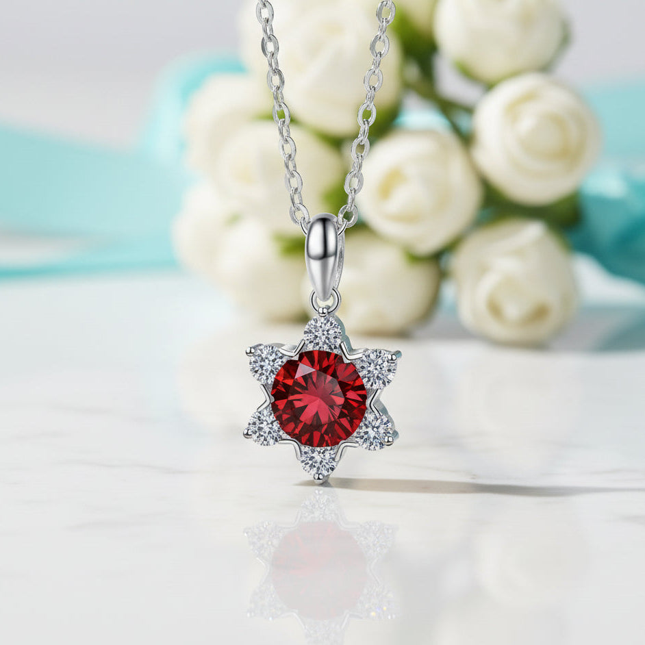 1.0 Ct Round Diamond Snowflake Pendant Necklace-Evani Naomi Jewelry