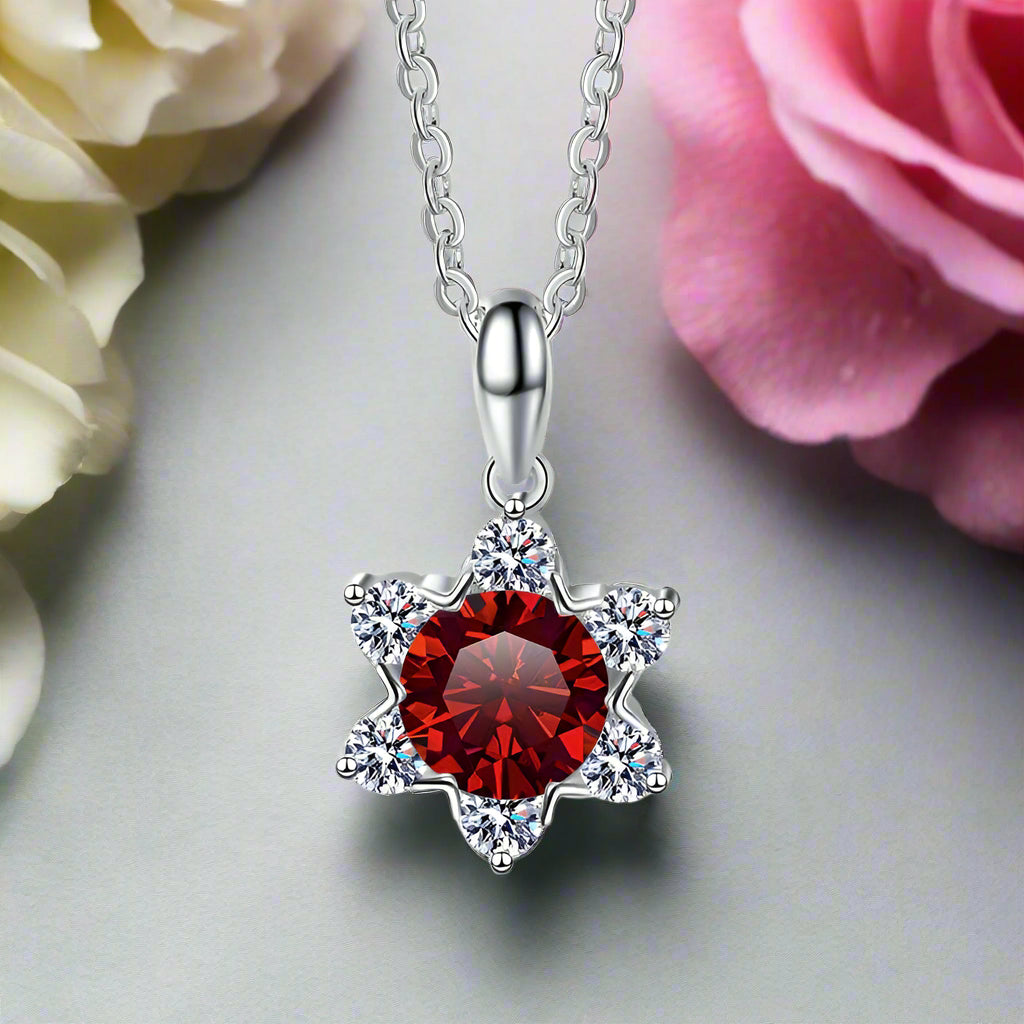 1.0 Ct Round Diamond Snowflake Pendant Necklace-Evani Naomi Jewelry
