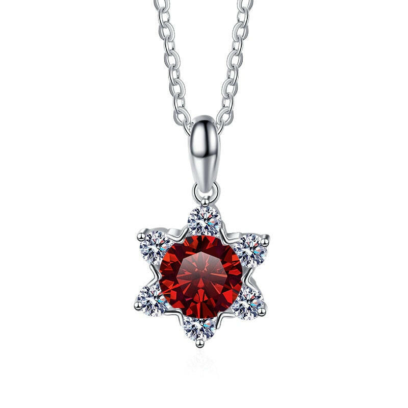 1.0 Ct Round Diamond Snowflake Pendant Necklace-Evani Naomi Jewelry