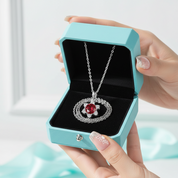 1.0 Ct Round Cut Ruby Snowflake Pendant Necklace-Evani Jewelry