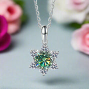 1.0 Ct Round Diamond Snowflake Pendant Necklace-Evani Naomi Jewelry