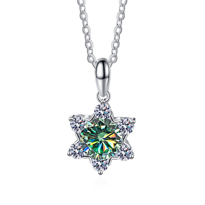 1.0 Ct Round Diamond Snowflake Pendant Necklace-Evani Jewelry