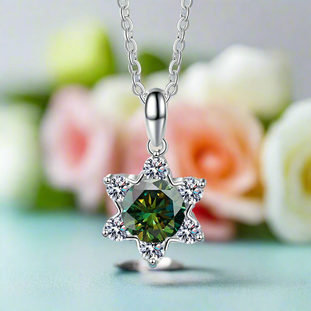 1.0 Ct Round Diamond Snowflake Pendant Necklace-Evani Naomi Jewelry