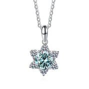 1.0 Ct Round Diamond Snowflake Pendant Necklace-Evani Naomi Jewelry