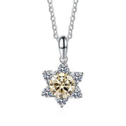 1.0 Ct Round Diamond Snowflake Pendant Necklace-Evani Naomi Jewelry