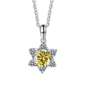 1.0 Ct Round Diamond Snowflake Pendant Necklace-Evani Naomi Jewelry