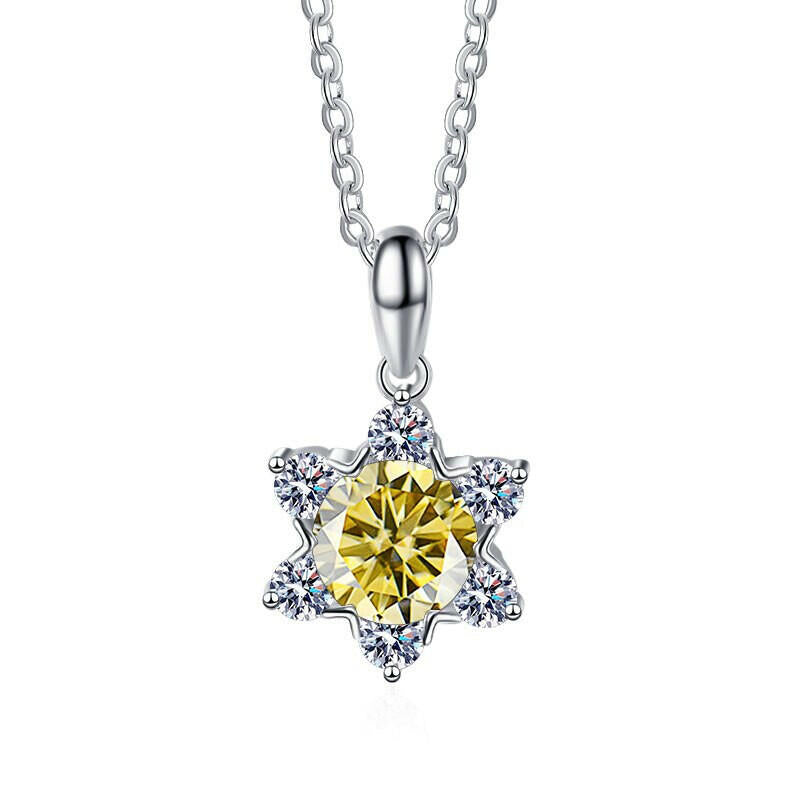 1.0 Ct Round Diamond Snowflake Pendant Necklace-Evani Naomi Jewelry