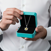 1.0 Ct Round Cut Snowflake Topaz and Citrine Pendant Necklace