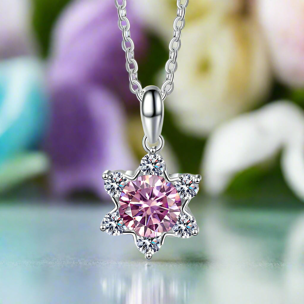 1.0 Ct Round Diamond Snowflake Pendant Necklace-Evani Naomi Jewelry